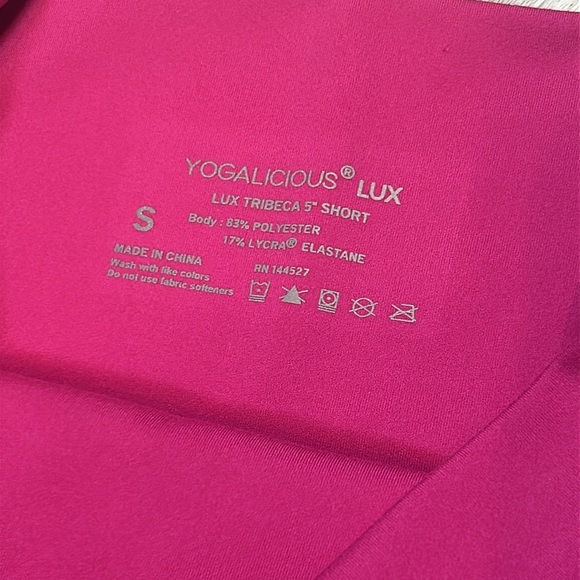 Yogalicious Lux Tribeca Hot Pink Shorts | High Waisted 5” Athletic Performance - Picture 2 of 5